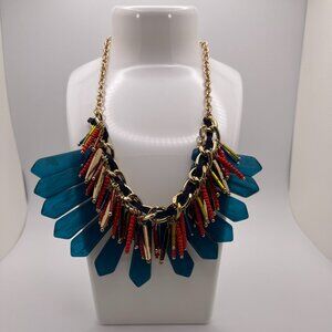 Bar Fringe Necklace and Earring Set